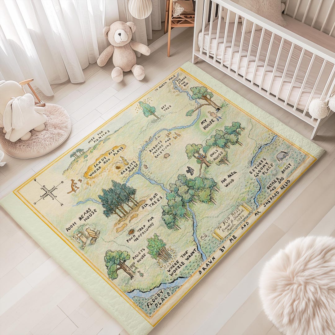Vintage Pooh Nursery Rug Classic Winnie Pooh Nursery Rug Pooh Kids Room ...