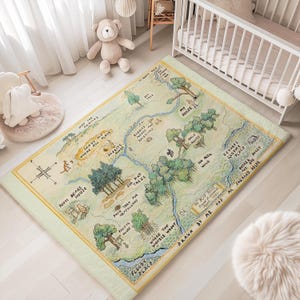 Vintage Pooh kinderkamertapijt Klassiek Winnie Pooh kinderkamertapijt Pooh kinderkamertapijt speelkamer Pooh Bear kinderkamerdecor vloerkleed houten kaarttapijt van grote hectare