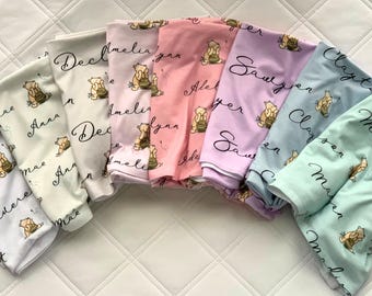Pooh Bear Baby Swaddle Personalized Baby Name Swaddle Winnie the Pooh Baby Gift Baby Receiving Blanket Custom Swaddle for Newborn Gift Pooh