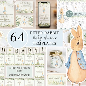 Peter Rabbit Baby Shower Beatrix Potter Baby Shower Invitation Peter Rabbit Invite Baby Shower Decoration Peter Rabbit Party Invite Vintage
