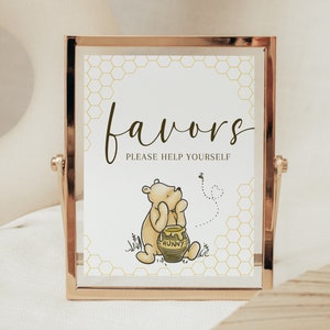 Winnie the Pooh Favor Sign Baby Shower Pooh Table Sign Pooh Bear Treat Sign Pooh Baby Shower Decor Pooh Bear Shower Decor Pooh Baby Shower