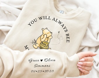 Custom Baby Loss Sweatshirt Winnie Pooh Mom Sweatshirt Miscarriage Baby Name Sweatshirt Infertility Gift Stillborn Baby Loss Keepsake Pooh