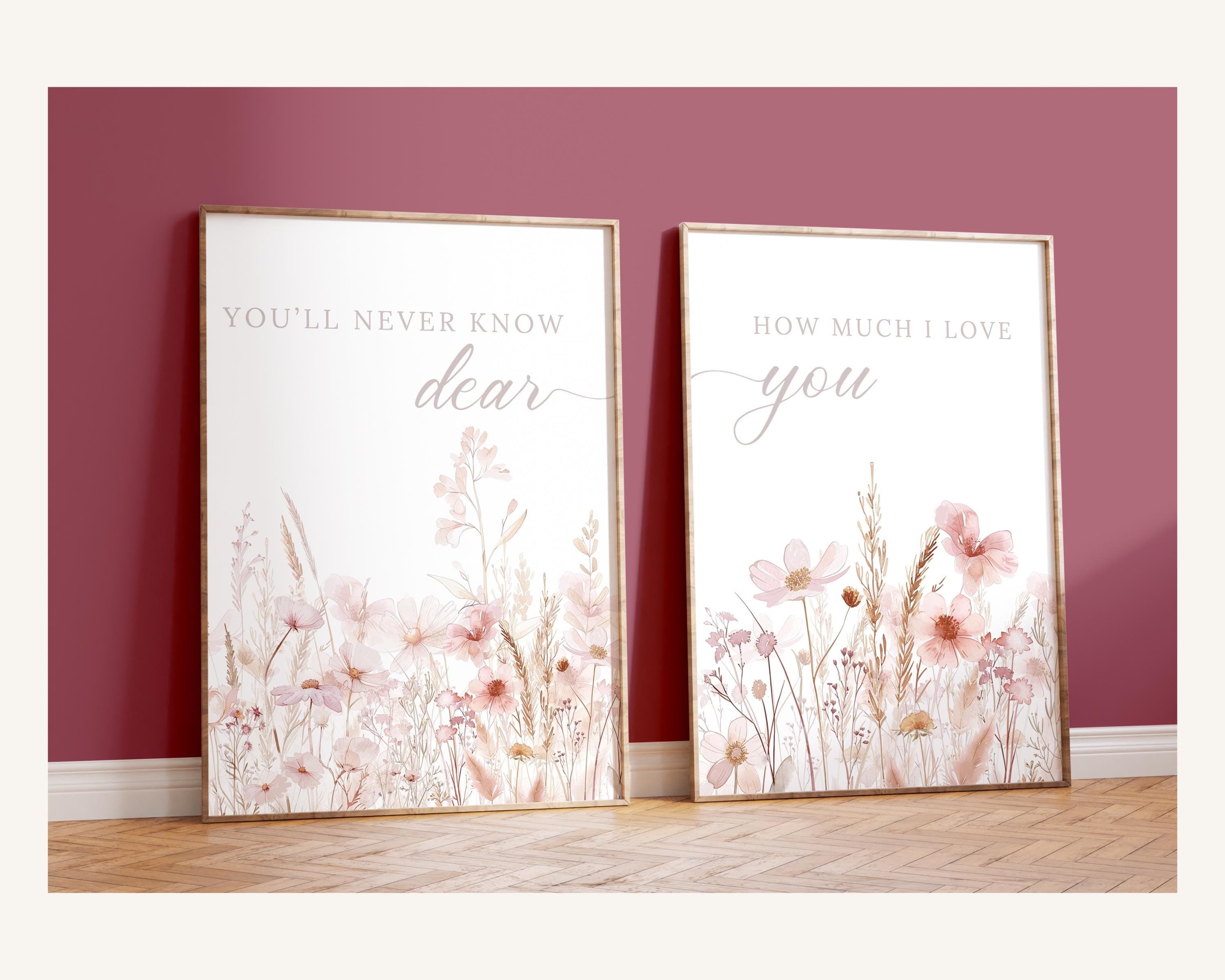 Boho Floral Nursery Wall Prints Baby Room Set of 2 Flower Prints Baby ...