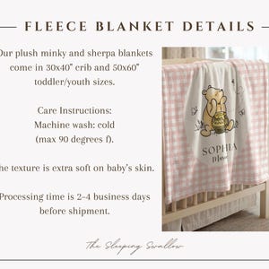 Winnie the Pooh Baby Blanket Pooh Nursery Blanket First Birthday Pooh Bear Blanket Plaid Baby Blanket Winnie the Pooh Crib Blanket Pooh image 14
