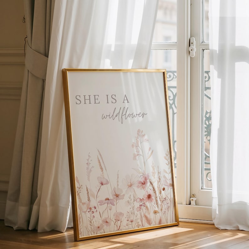 Set of 3 Boho Floral Nursery Wall Print Baby Room Flower Print Baby ...