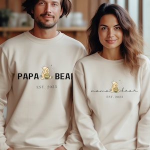 Mama Bear Papa Bear Sweatshirt Set Winnie The Pooh Sweatshirt Papa Bear Shirt Matching Mom and Dad Gift for New Parents Matching Gift