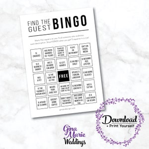 Find the guest bingo, shower bingo, guest bingo, shower game, simple, instant download, bridal shower, couple shower, baby shower, unisex