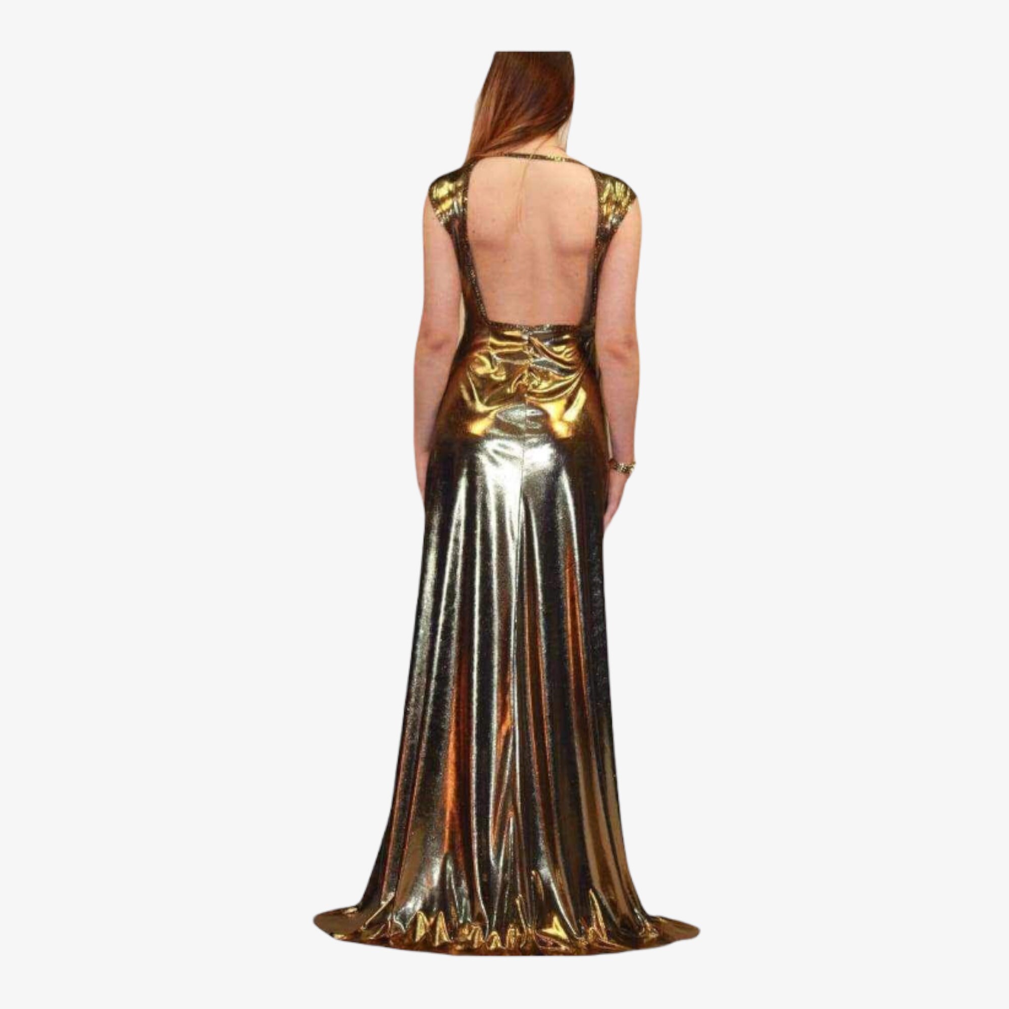 Gold Metallic Wrap Dress | Etsy Hong Kong