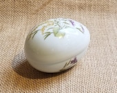 Limoges Egg Trinket Box with Purple Flowers