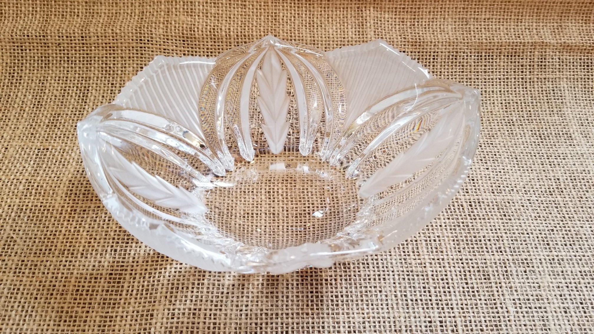 Hermoso tazón de cristal vintage Art Déco Crystal Bowl Etsy