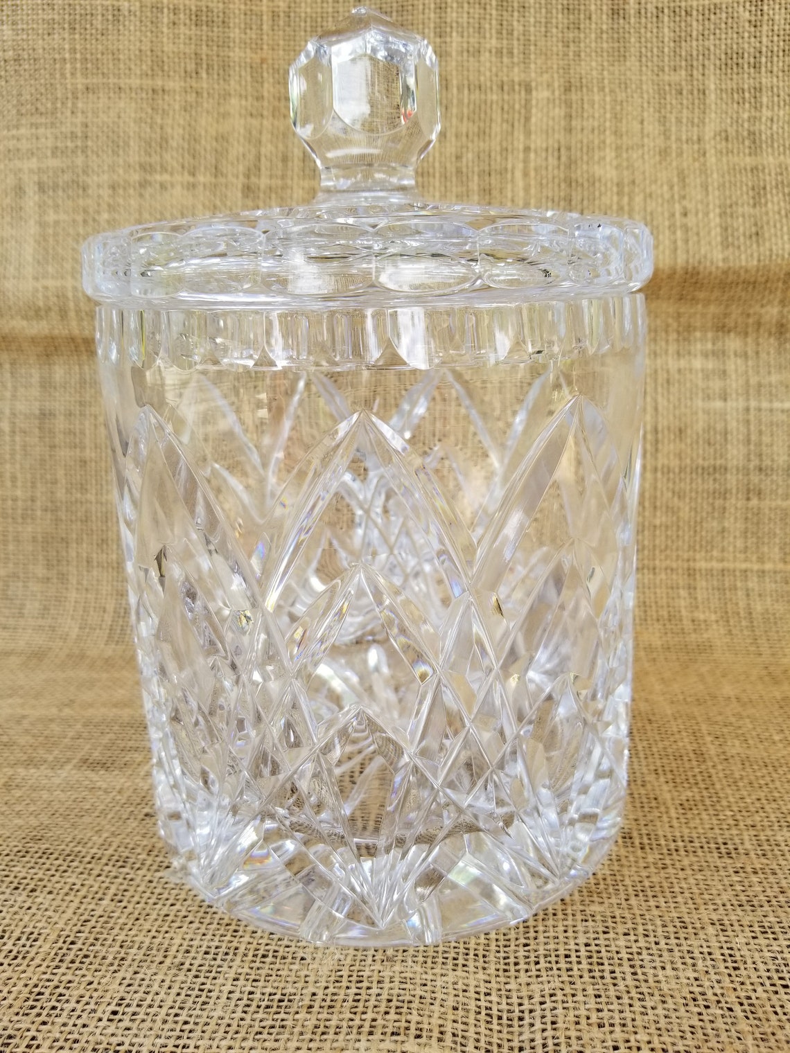 Crystal Candy Jar with Lid Crystal Biscuit Jar Crystal Etsy