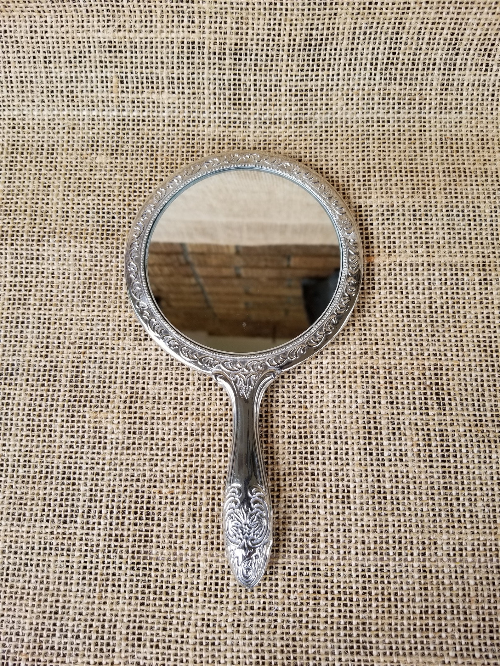 Vintage Sterling Silver Plated Hand Held Mirrors Vintage Etsy