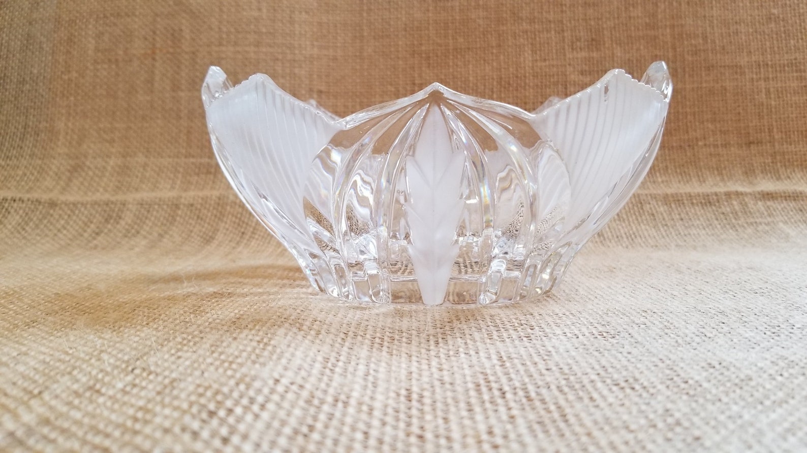 Hermoso tazón de cristal vintage Art Déco Crystal Bowl Etsy