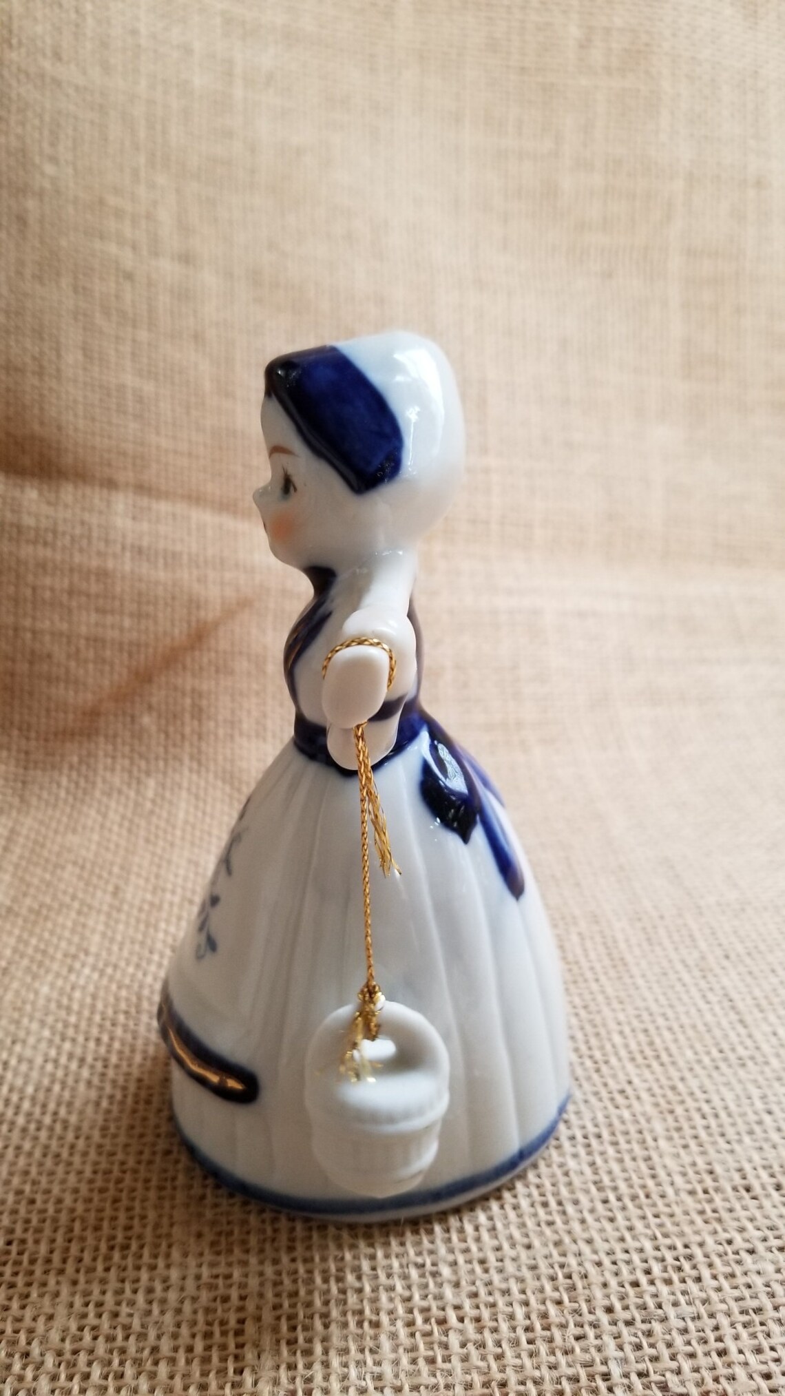 Vintage Dutch Girl Bell with Buckets Delft Bell Etsy