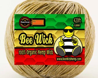 Bee Wick Hemp, Organic Hemp Wick Handmade with American Beeswax