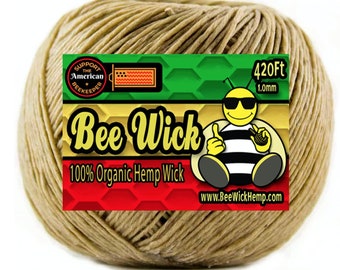Bee Wick Hemp, Organic Hemp Wick Handmade with American Beeswax