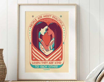 Poster "People are most beautiful when they are kind to each other"