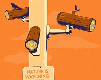 Art print &quot;Nature Is Watching You&quot; / Poster, Card, Poster