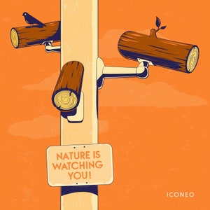 Kunstdruck "Nature Is Watching You" / Poster, Karte, Plakat