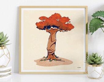 Poster, card, art print: Together we grow. Printed on sturdy cotton paper with vibrant colors.
