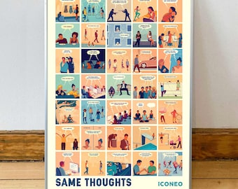 Same Thoughts Poster #2 / 35 illustrations on a poster in Din A1 / By ICONEO