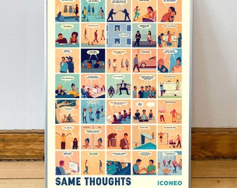 Same Thoughts Poster #2 / 35 Illustrationen auf einem Poster in Din A1 / Von ICONEO