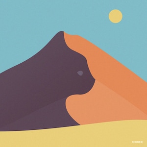 Le chat du désert. Le chat dans la dune en été. Tirage d’art, carte, affiche. Par ICONEO