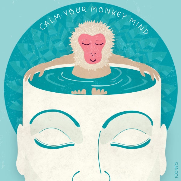 Calm your monkey mind / Giclée-Druck / BY ICONEO