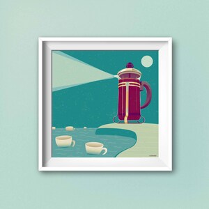 Kaffee Leuchtturm. Poster, Plakat, Karte. BY ICONEO