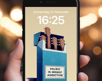 Phone Wallpaper "Music is highly addictive" / digital file /  illustration by ICONEO