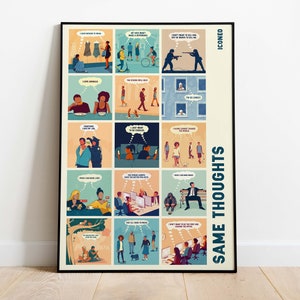 Same Thoughts Poster / 15 Illustrationen auf einem Poster / Von ICONEO