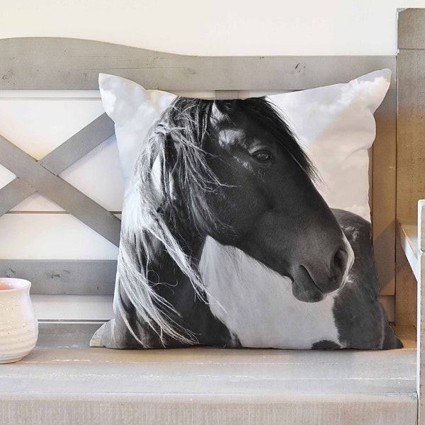 Equine Cashmere Pillow - Dark Grey