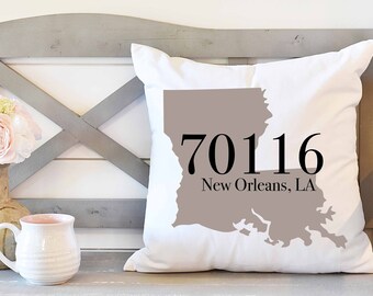zip code pillows etsy
