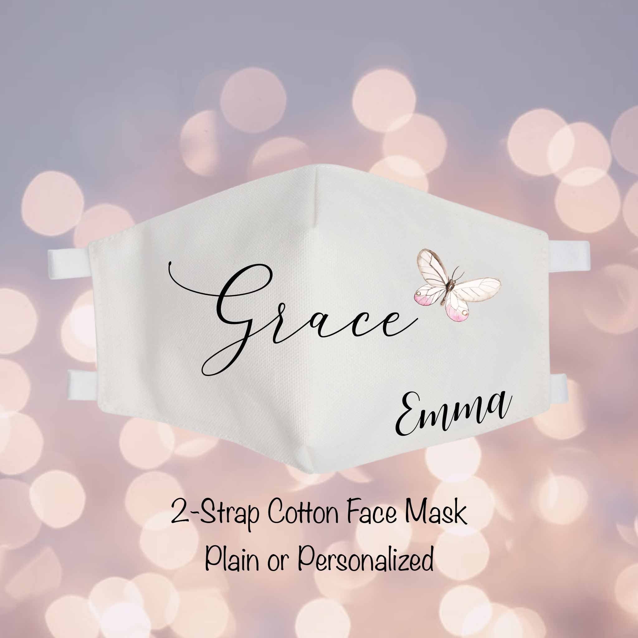 Grace Cotton Face Mask Plain or Personalized 100 Percent Etsy