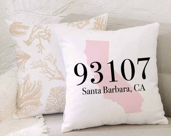 zip code pillows etsy