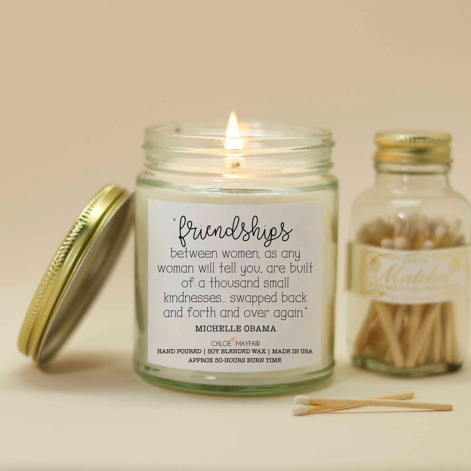 Friendship Quote Candle Inspirational Candles Friend Gift Etsy