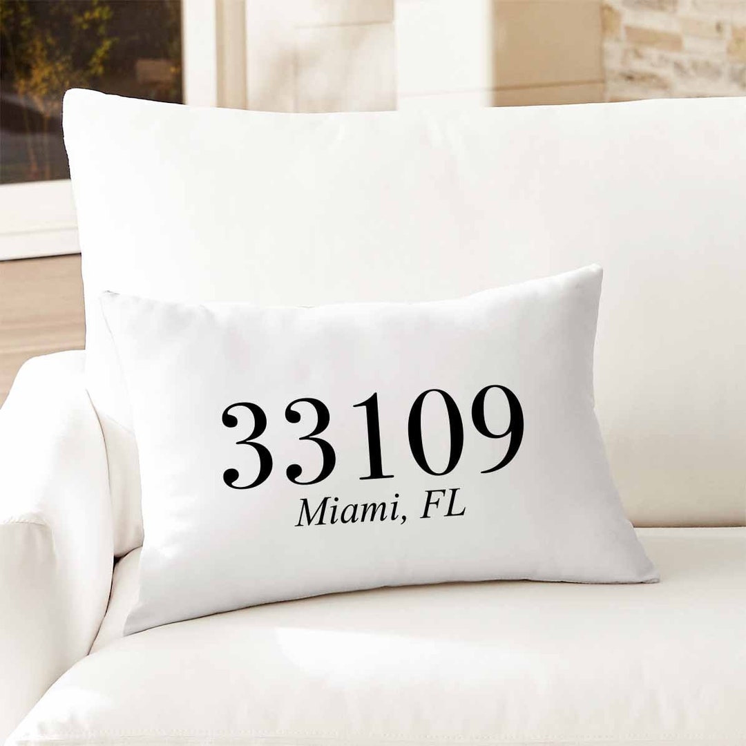 Postal Code Throw Pillow Personalized Zip Code Throw Pillow
