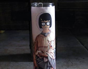 Girl with Glasses Funny Prayer Candle, Popular prayer Candle, Funny Religious Candle