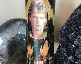 Macgyver Funny Prayer Candle, Celebrity Prayer Candle, Funny Religious Candle, Richard Dean Anderson