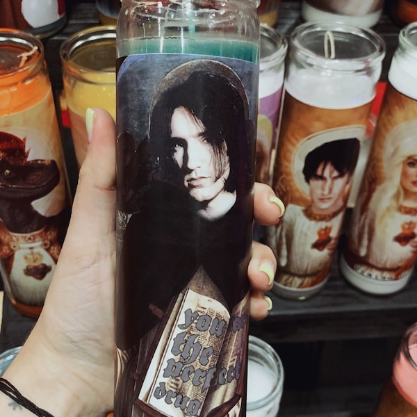 Trent Reznor prayer candle, Nine Inch Nails prayer candle, funny prayer candle