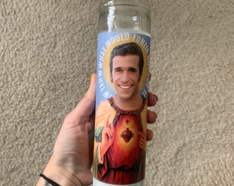 Henry Winkler Funny Prayer Candle, joke prayer candle, Celebrity candle, Fonz