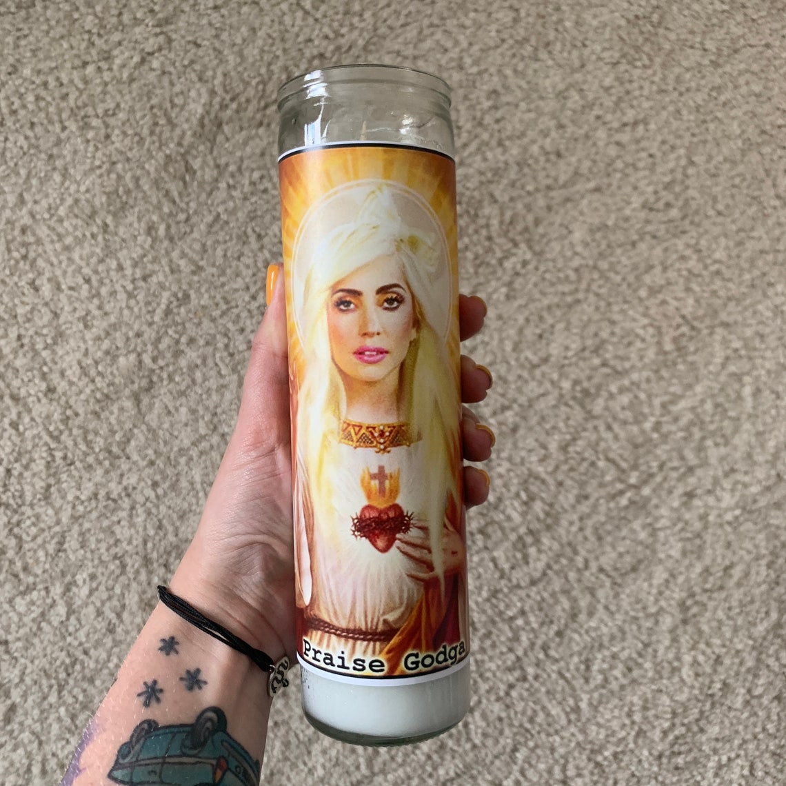 Lady Godga Funny Prayer Candle Joke Prayer Candle Lady Gaga Etsy