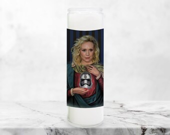 Gwendolyn Christie Vela de oración divertida, Vela de oración de Star Wars, Vela religiosa divertida Miércoles Addams Phasma