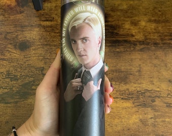 White Haired Boy Funny Prayer Candle, joke prayer candle, Tom Felton Candle