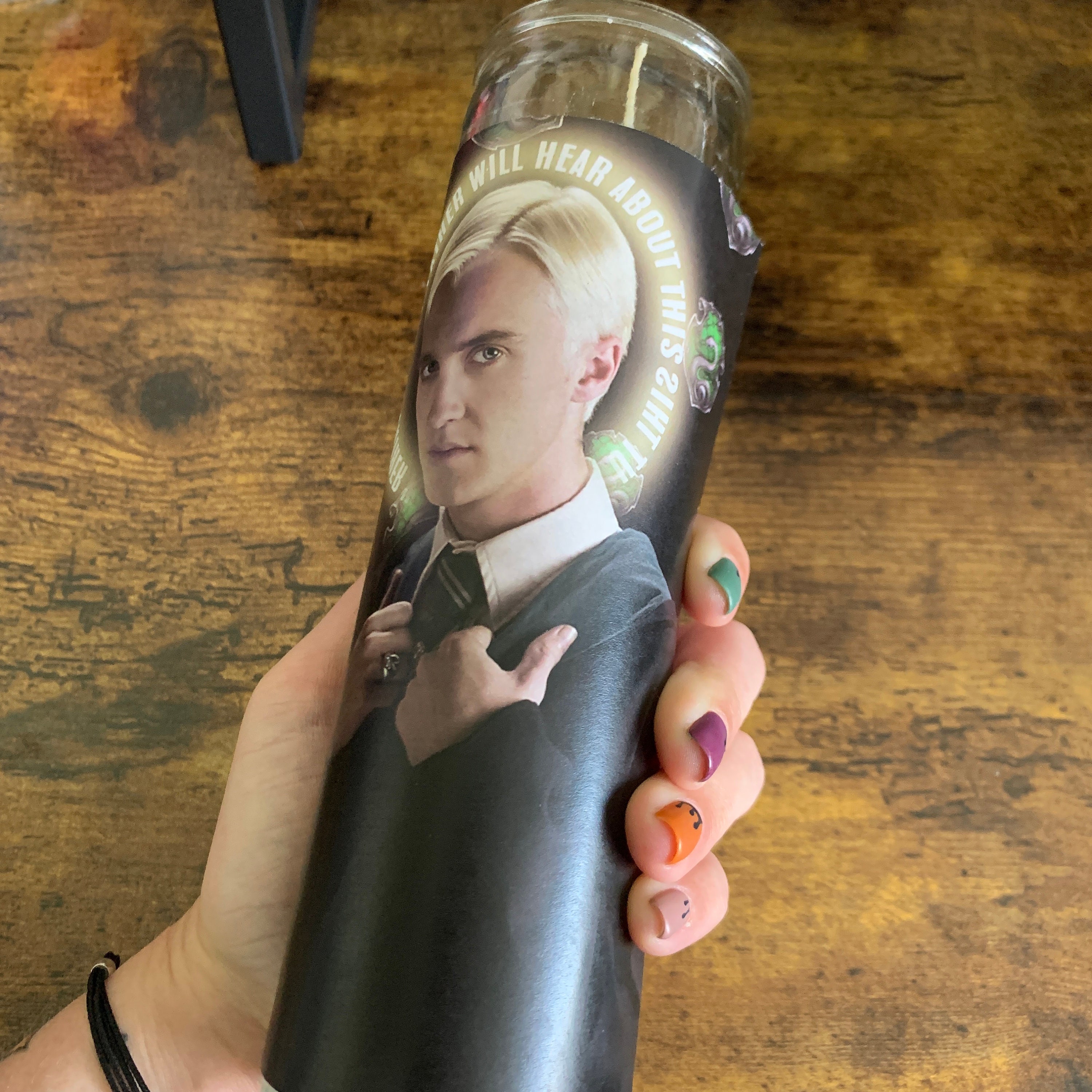 Malfoy Funny Prayer Candle Joke Prayer Candle Tom Felton Etsy