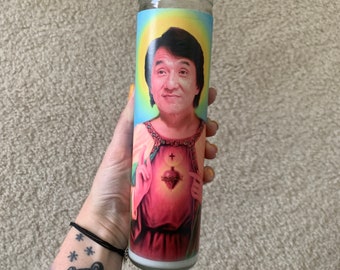 Jackie Chan Funny Prayer Candle, joke prayer candle, Celebrity candle