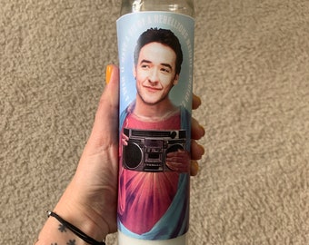 John Cusack Funny Prayer Candle, joke prayer candle, Celebrity candle