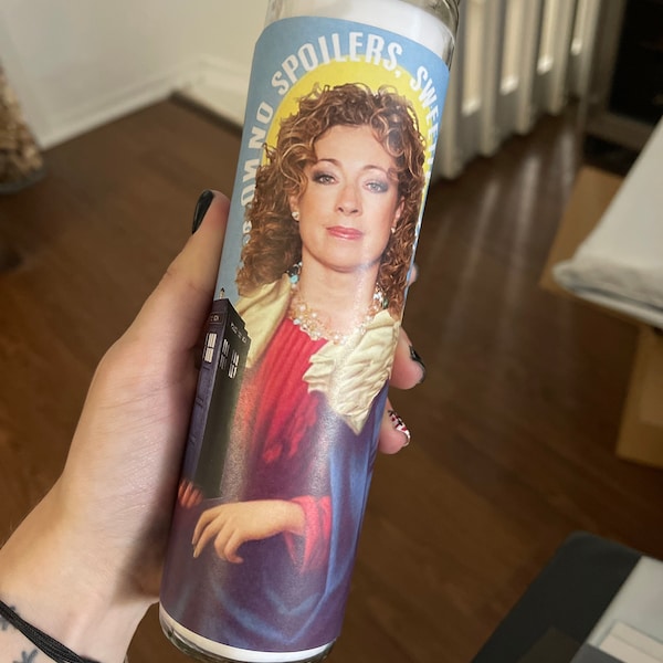 River Song Prayer Candle, Melody Pond prayer Candle, Funny Religious Candle