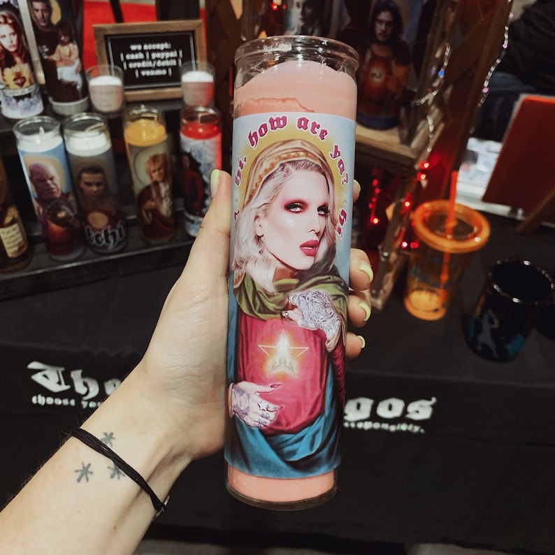 Jeffree Star candle, funny prayer candle, youtuber prayer candle image 1