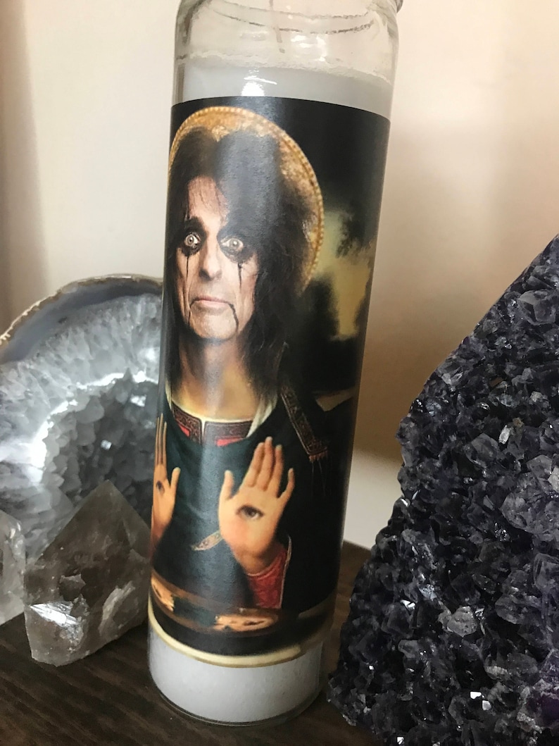 Alice Cooper Funny Prayer Candle, Celebrity Prayer Candle, Funny Religious Candle, image 2